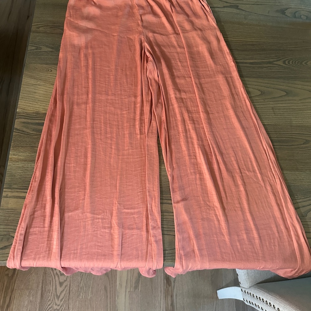 Zara Coral Wide Leg Pants